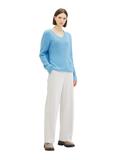 V-Ausschnitt Strickpullover clear light blue melange