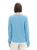 V-Ausschnitt Strickpullover clear light blue melange