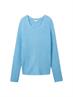 V-Ausschnitt Strickpullover clear light blue melange