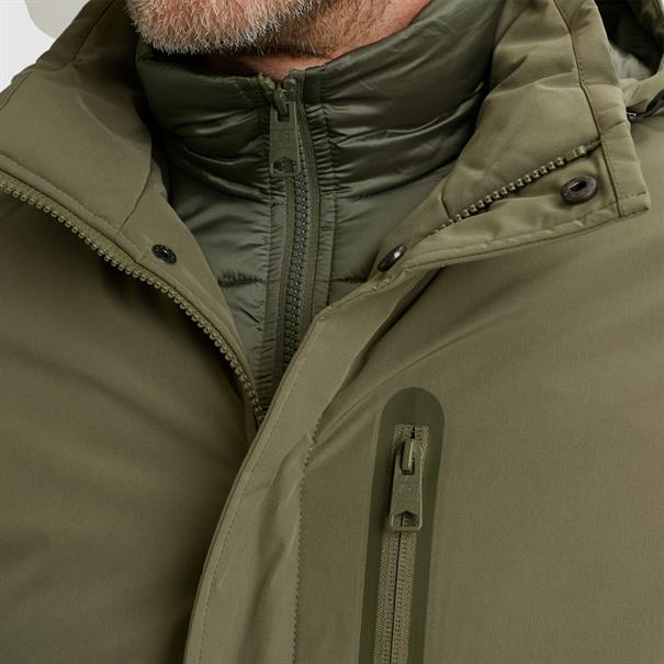 V-DOUBLE COAT dusty olive