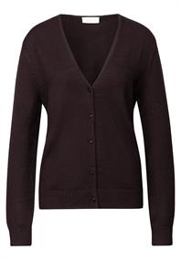 V-Neck Cardigan velvet wine