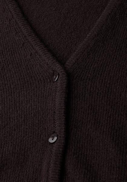 V-Neck Cardigan velvet wine