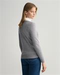 V-Neck Pullover aus Extra Fine Lambswool grey melange