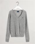 V-Neck Pullover aus Extra Fine Lambswool grey melange