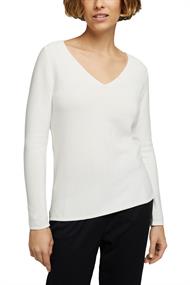 V-Neck-Pullover aus Organic Cotton off white