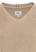 V-Neck Pullover aus reiner Baumwolle clay