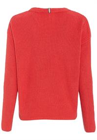 V-Neck Pullover aus reiner Baumwolle peach