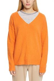 V-Neck-Pullover aus Wollgemisch golden orange 5