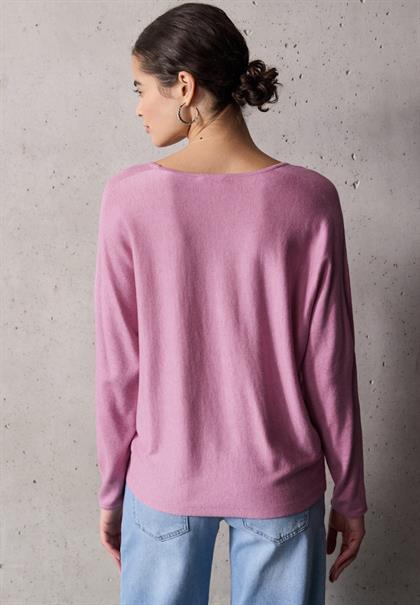 V-Neck Pullover intense rose mel.