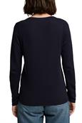 V-Neck-Pullover mit Organic Cotton navy