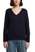 V-Neck-Pullover mit Organic Cotton navy