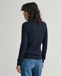 V-Neck Pullover mit Zopfmuster evening blue