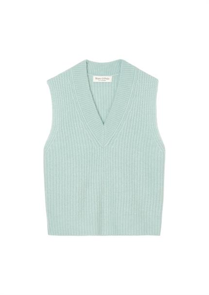 V-Neck-Pullunder aus Schurwolle-Mix frozen blue