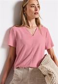 V-Neck Shirt in Leinen-Optik blush peach