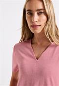 V-Neck Shirt in Leinen-Optik blush peach