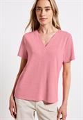 V-Neck Shirt in Leinen-Optik blush peach