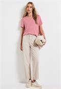 V-Neck Shirt in Leinen-Optik blush peach