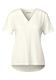 V-Neck Shirt in Leinen-Optik off white