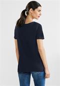 V-Neck Shirt mit Spitze deep blue