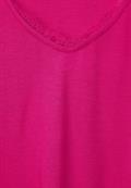 V-Neck Shirt mit Spitze nu pink