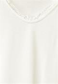 V-Neck Shirt mit Spitze off white