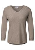 V-Neck Strickpullover toffee cream melange