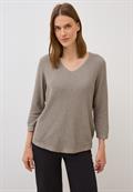 V-Neck Strickpullover toffee cream melange