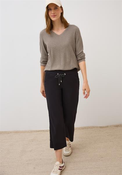 V-Neck Strickpullover toffee cream melange