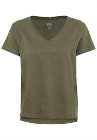 V-Neck T-Shirt aus Organic Cotton olive