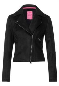 Velours Bikerjacke black