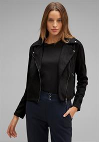 Velours Bikerjacke black