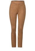 Velours-Hose mit High Waist natural camel