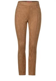 Velours-Hose mit High Waist natural camel