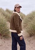 Velours Jacke mit Teddy-Details mocha brown