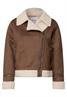 Velours Jacke mit Teddy-Details mocha brown