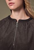 Velours Tunika mit Zipper dark auburn brown