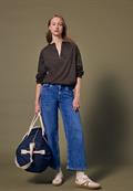Velours Tunika mit Zipper dark auburn brown