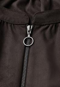 Velours Tunika mit Zipper dark auburn brown