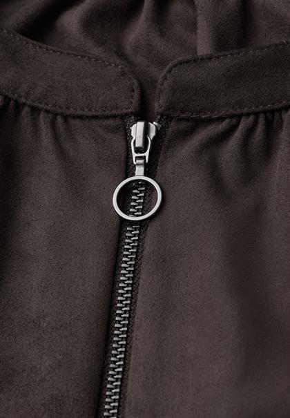 Velours Tunika mit Zipper dark auburn brown