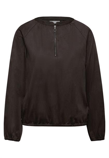 Velours Tunika mit Zipper dark auburn brown