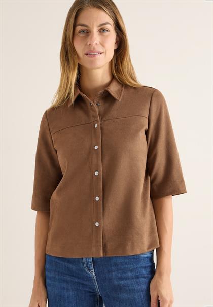 Veloursbluse mocha caramel