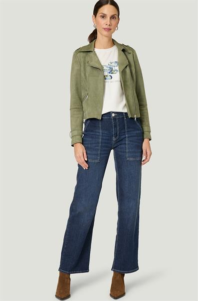 Velourslederjacke pale khaki