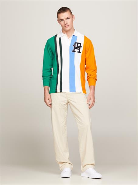VERTICAL STRIPE AF RUGBY POLO white- multi