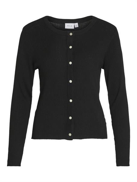 VIABELLA RIB L/S KNIT CARDIGAN black