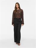 VIALDEIA O-NECK L/S TOP coffee bean
