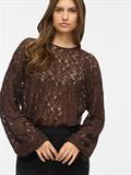VIALDEIA O-NECK L/S TOP coffee bean