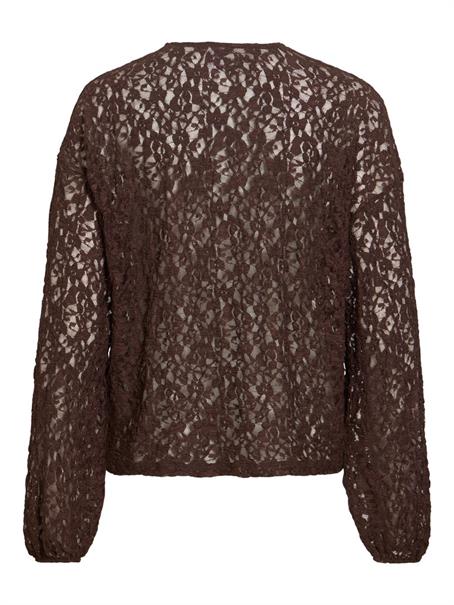 VIALDEIA O-NECK L/S TOP coffee bean