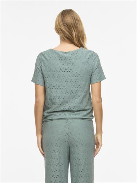 VIAMALINA OPEN O-NECK S/S TOP/VOL/PB blue surf