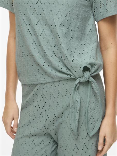 VIAMALINA OPEN O-NECK S/S TOP/VOL/PB blue surf