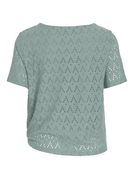 VIAMALINA OPEN O-NECK S/S TOP/VOL/PB blue surf